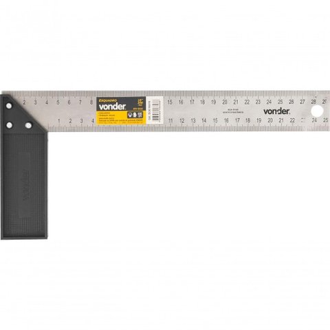 Esquadro 10" Cabo Plástico