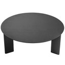 Ver imagem 5 de Mesa de Centro Redonda Orgânica Chanfrada Artesano 80 Cm (larg) Mdp Nero (preto) Pés Madeira Maci