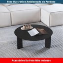 Ver imagem 3 de Mesa de Centro Redonda Orgânica Chanfrada Artesano 80 Cm (larg) Mdp Nero (preto) Pés Madeira Maci