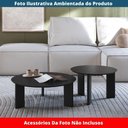 Ver imagem 2 de Mesa de Centro Redonda Orgânica Chanfrada Artesano 80 Cm (larg) Mdp Nero (preto) Pés Madeira Maci