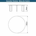 Ver imagem 4 de Mesa de Centro Redonda Orgânica Chanfrada Artesano 80 Cm (larg) Mdp Nero (preto) Pés Madeira Maci