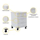 Ver imagem 3 de GAVETEIRO VOLANTE 4 GAVETAS PANDIN P25 - CINZA GV04GP25