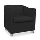 Ver imagem 2 de Poltrona Decorativa Tillak Tilla em Suede para Sala de Estar, Consultório e Recepção - Corino Preto