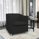 Ver imagem 1 de Poltrona Decorativa Tillak Tilla em Suede para Sala de Estar, Consultório e Recepção - Corino Preto