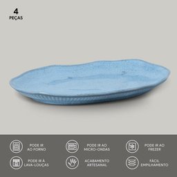 CONJUNTO C/ 4 TRAVESSAS OVAL RASA MÉDIA BIO BREEZE 30x20 CM - 3