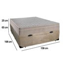 Ver imagem 4 de Cama Box Baú Casal Suede + Colchão Sereneprime Molas Ensacadas 138x188x69 Bege