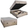 Cama Box Baú Casal Suede + Colchão Sereneprime Molas Ensacadas 138x188x69 Bege - 1