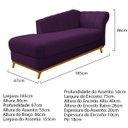 Ver imagem 2 de Kit Diva Recamier Vanessa 185cm Lado Esquerdo e 01 Poltrona Laura Suede Doce Sonho Móveis Roxo