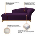 Ver imagem 4 de Kit Diva Recamier Vanessa 185cm Lado Esquerdo e 01 Poltrona Laura Suede Doce Sonho Móveis Roxo
