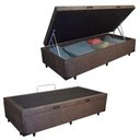 Ver imagem 1 de Cama Box Baú Solteiro Suede Mega Cama Marrom 88x188x45cm