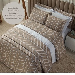 Colcha King 3 Peças Cobre Leito Dupla Face 100% Algodão Percal 200 Fios Tous Les Jours: Rua da Praia - 2