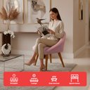 Ver imagem 2 de Kit 4 Poltrona Sala Decorativa Louis Veludo Rosa Pés Palito Castanho