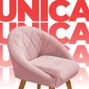 Ver imagem 6 de Kit 4 Poltrona Sala Decorativa Louis Veludo Rosa Pés Palito Castanho