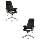 Ver imagem 1 de Kit 2 Cadeira de Escritório Home Office Decorativas Casemiro Pu C/regulagem de Altura Base Giratória