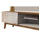 Ver imagem 4 de Rack com Painel Classic com 2 Gavetas 180cm Freijó com Off White - Imcal Móveis