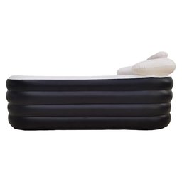 Banheira Ofurô Inflável Adulto Dobrável 120l com Bomba Elétrica Bivolt Vg Plus Preta - 3