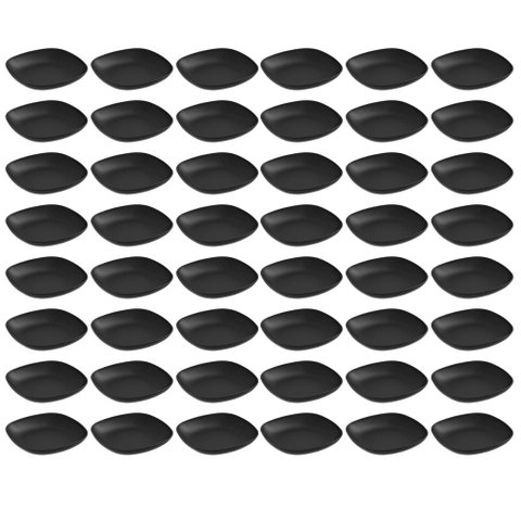 48 Pratos Petisqueiras Sobremesa Quadrados 17cm Preto Doces Frutas Coza