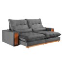 Ver imagem 1 de Sofa Retratil e Reclinavel Capri 230cm Kc Rei de Casa Veludo Cinza