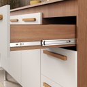 Ver imagem 4 de Cozinha Completa Modulada Jaguar 340cm Premium com Aéreo e Balcão - Madeirada/Branca