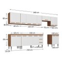 Ver imagem 3 de Cozinha Completa Modulada Jaguar 340cm Premium com Aéreo e Balcão - Madeirada/Branca