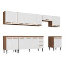 Ver imagem 5 de Cozinha Completa Modulada Jaguar 340cm Premium com Aéreo e Balcão - Madeirada/Branca