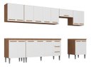 Ver imagem 5 de Cozinha Completa Modulada Jaguar 340cm Premium com Aéreo e Balcão - Madeirada/Branca