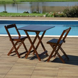 Conjunto Dobrável 70 X 70 com 2 Cadeiras - Imbuia - Móveis Britz - 3