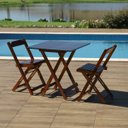 Ver imagem 3 de Conjunto Dobrável 70 X 70 com 2 Cadeiras - Imbuia - Móveis Britz