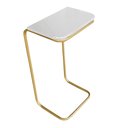 Ver imagem 1 de Mesa Lateral Tampo Branco Multiuso para Sofá Base Metálica