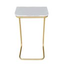 Ver imagem 4 de Mesa Lateral Tampo Branco Multiuso para Sofá Base Metálica