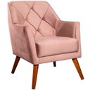 Ver imagem 2 de Kit 2 Poltronas para Sala e Escritório Decorativas Héstia Veludo Rosê