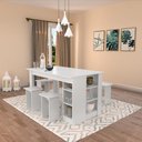 Ver imagem 2 de Conjunto de Mesa de Jantar com Nichos e Bancos Nova Mobile