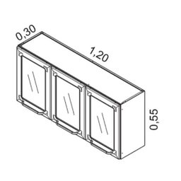 Armário Aéreo 3 Portas de Vidro 1 Prateleira Tarsila Itatiaia - 3 Armário Aéreo 3 Portas de Vidro 1 Prateleira Tarsila Itatiaia - 3