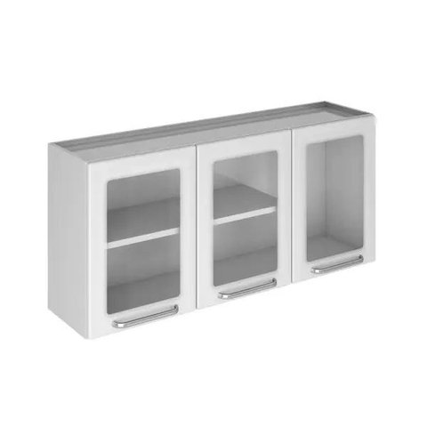 Armário Aéreo 3 Portas de Vidro 1 Prateleira Tarsila Itatiaia