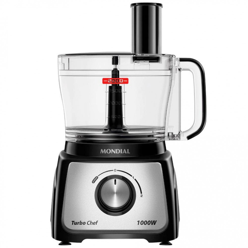 Multiprocessador de Alimentos Mondial Turbo Chef 9 em 1 MPN-01-BF com 2 Velocidades + Pulsar 1000 W - 2