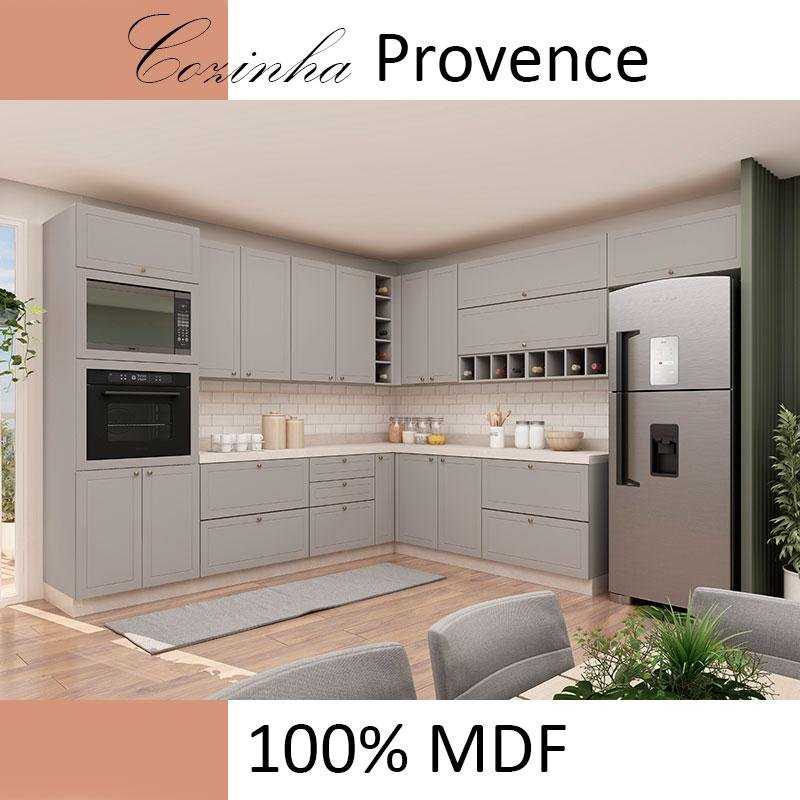 Módulo Balcao 60cm 2 Portas 100% Mdf Cozinha Modulada Provence Robel Fendi/fendi - 2