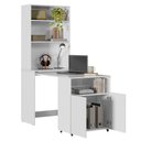 Ver mais imagens de Estante Escrivaninha com Mesa Bancada Retrátil Salt Branco Z06 - Mpozenato