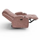 Ver mais imagens de Poltrona do Papai Giratória Balanço Reclinável Manual Massagem Aquecimento Tecido Suede Rosa Nude