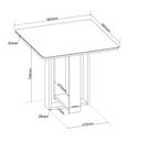 Ver imagem 3 de Conjunto Sala de Jantar 4 Lugares Quadrada Tampo de Vidro MDF Sophia Yescasa Cinza/Mel