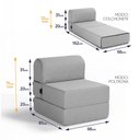 Ver imagem 3 de Poltrona Cama Adele 0,66m Linho Rústico Cinza Dobrável - King House