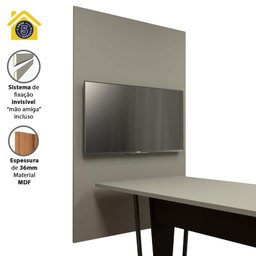 Painel de Tv P/ Sala de Reunião 195cm X 120cm Czs F5 Office Cor:cinza Sagrado - 4