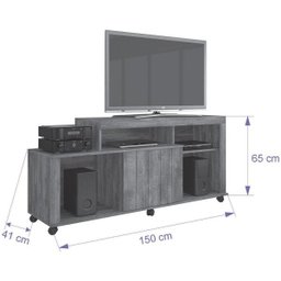 Rack Ouro TV 50 Polegadas Jcm Movelaria - Nobre Soft - 3