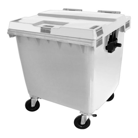 Lixeira Contêiner 1000 Litros Contentor de Lixo 1000 Litros Cor:branco