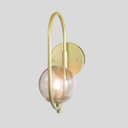 Ver imagem 2 de Arandela Online Dourado Globo de Vidro Fume + Led 5w