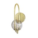 Ver imagem 1 de Arandela Online Dourado Globo de Vidro Fume + Led 5w