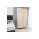 Ver imagem 1 de Guarda-Roupa Roupeiro 2 Portas Mdf e Madeira Maciça Branco e Faia Moore