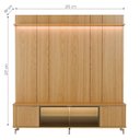 Ver imagem 2 de Rack com Painel para TV 75 Polegadas 100% MDF Vidro Reflecta LED 3 Portas 178cm Neon Float Carvalho