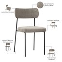 Ver imagem 4 de Cadeira Decorativa Estofada para Sala de Jantar Melina L02 Bouclê Bege - Lyam Decor