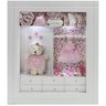 Quadro Porta Maternidade Closet - Floral Rosa - Ursa Rosa Lili - 1