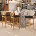 Ver imagem 2 de Banqueta Alta Para Cozinha Bancada Sala Tela Betta Fixa L02 Suede Preto - Lyam Lyam Decor